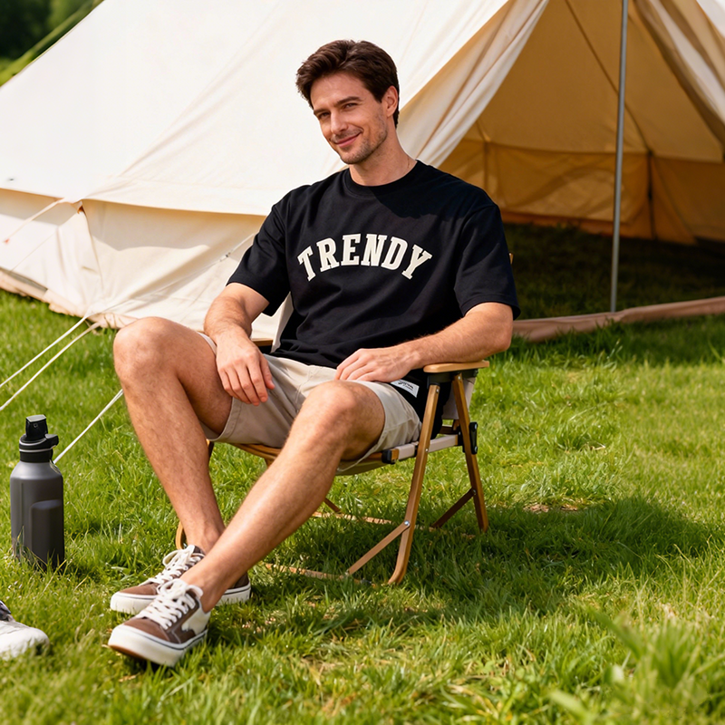 T-shirt &agrave; col rond pour hommes omaiga 380809