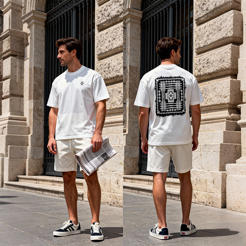 omaiga T-shirt &agrave; col rond pour homme 386939