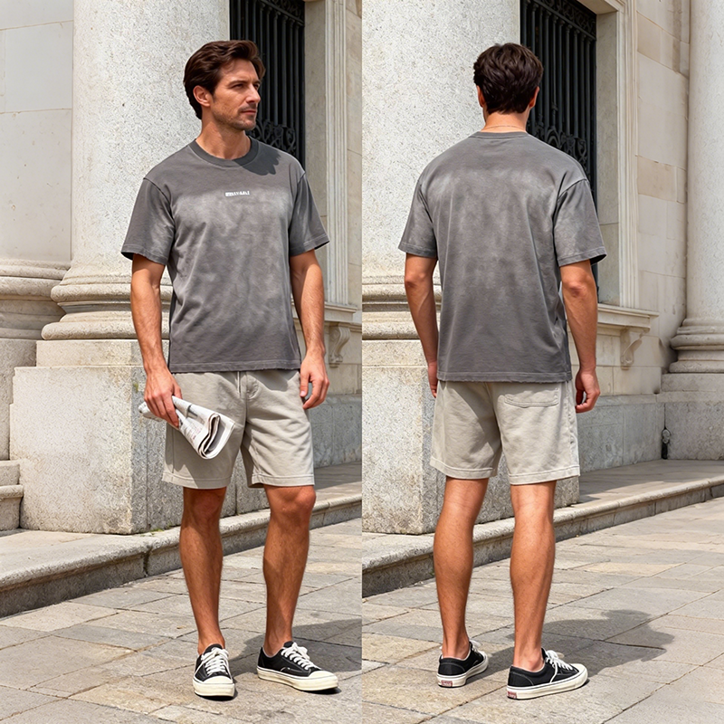omaiga T-shirt &agrave; col rond pour hommes 518863