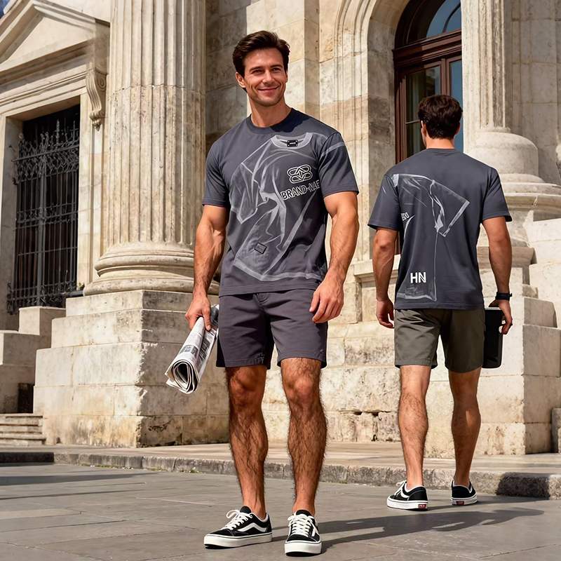 Omaiga T-shirt &agrave; col rond pour homme 386935